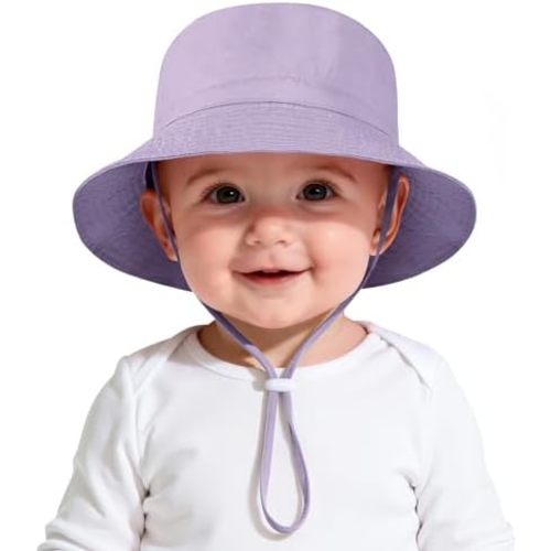 Zando UPF 50+ Baby Girl Boy Sun Hat Sun Protection Toddler Bucket Hat Newborn Adjustable Breathable Mesh Infant Beach Cap