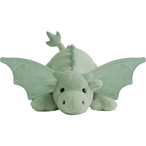 ARELUX Large 36in Cute Dragon Stuffed Animals Plush Toy Soft Green Pterosaur Plushie Giant Fuzzy Dinosaur Pillow Plushies with Wings Cuddly for Friends Family Member