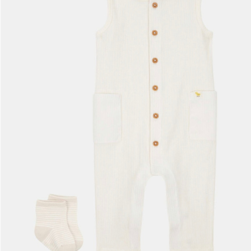 Baby 2-Piece Jumpsuit & Sock Set - Ivory | Carter's