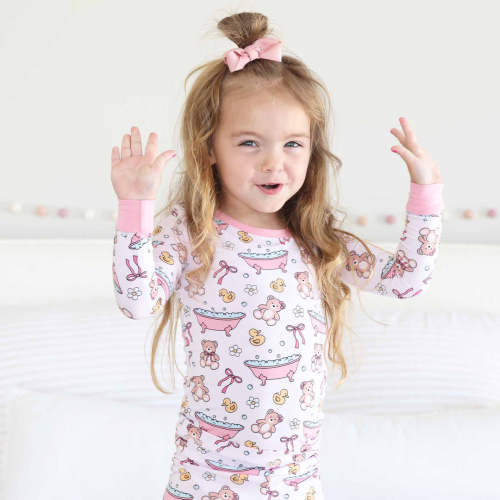 Bathtime Besties Two Piece Pajama Set | Pink