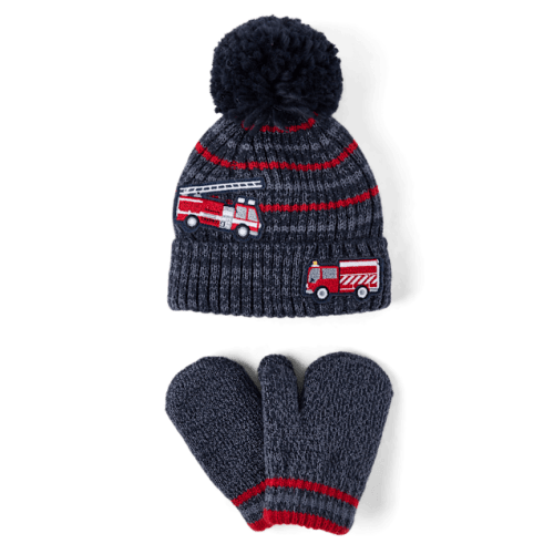 Toddler Boys Fire Truck 2-Piece Cold Weather Set - Multi