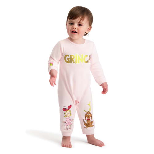 The Grinch Baby Girl Pink Coverall, Sizes 0/3M-24M