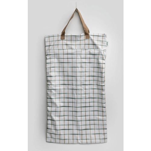 Autumn Plaid Large Zipper Hanging Wet Bag, Laundry Bag with Handles