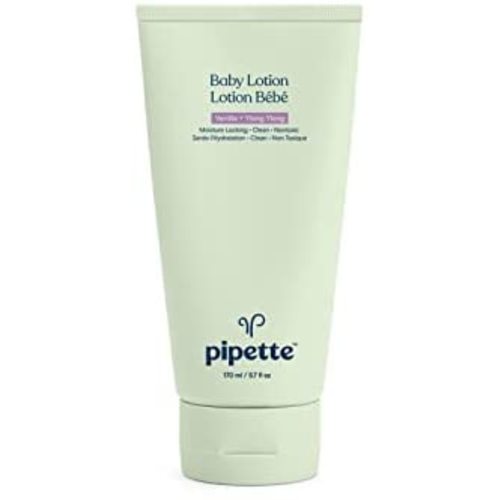 Pipette Baby Lotion - New & Improved Formula, Hydration & Natural Moisture of Baby's Delicate Skin, Renewable Plant-Derived Squalane, Vanilla + Ylang Ylang Aroma, 5.7 fl oz