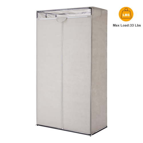 Mainstays 1-Tier Portable Zippered Closet Storage Organizer for Clothes, 36", Grey Pumice, Bedroom