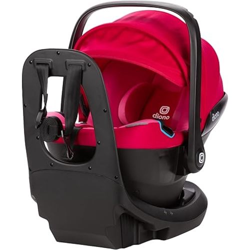 Diono LiteClik30 XT SafePlus Infant Car Seat and Base, Rear-Facing for Infants 4-30lbs, SafePlus Engineering, with Infant Insert, UPF 50+ Sunshade (Pink Cotton Candy)