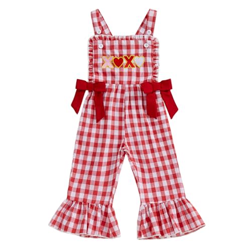 Toddler Baby Girl Bell Bottoms Romper Floral/Butterfly Overalls Suspender Flare Pants One Piece Strap Jumpsuit