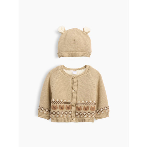 Baby Sherpa-Lined Cardigan Sweater Set