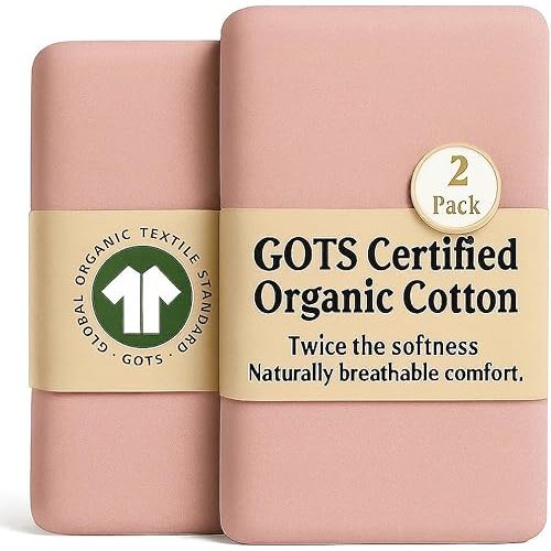 GOTS Organic Bedside Bassinet Sheets 33x20 for Maxi COSI Iora, Newton, Cowiewie, Baby Delight, Mika Micky, Ronbei, Koola Baby Bond, Kidsclub, Luxury Turkish Cotton - Rectangle 32x19-33x20