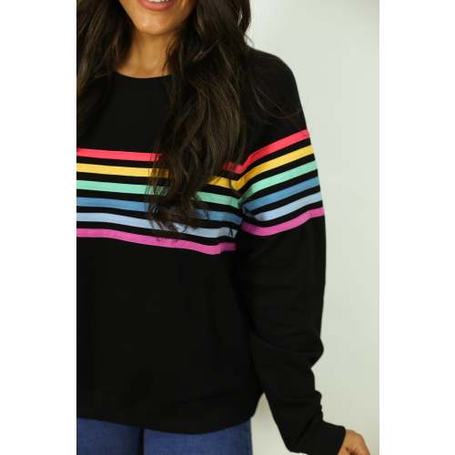 Six Stripe Invisible Zip Breastfeeding Sweatshirt