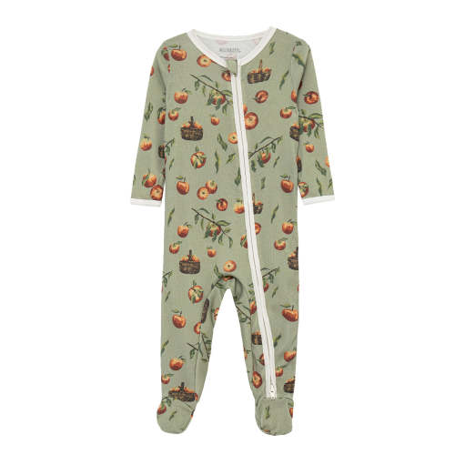 Apple Orchard Organic Cotton Zipper Footed Romper