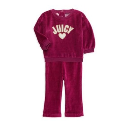 Baby Girl's 2-Piece Logo Velour Sweatshirt & Pant Set