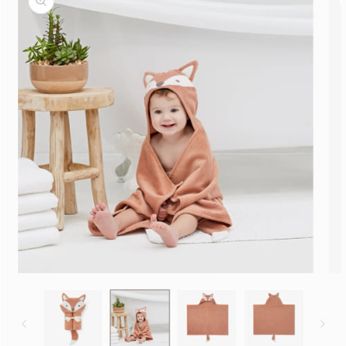 Rust Fox Hooded Baby Bath Wrap – Elegant Baby