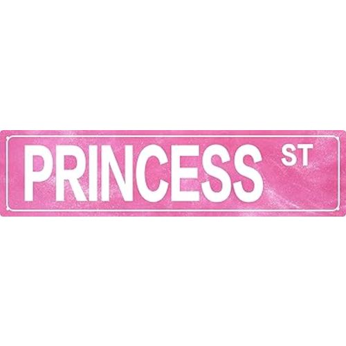 Retro Girl Pink Tin Metal Sign Princess Statement Wall Decor for Home Vintage Bar or Dorm Unique Gift Idea for Friends 4x16 in