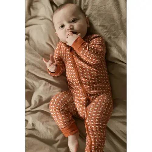 Baby Zip Up - Texas - Orange & White – BURLEBO