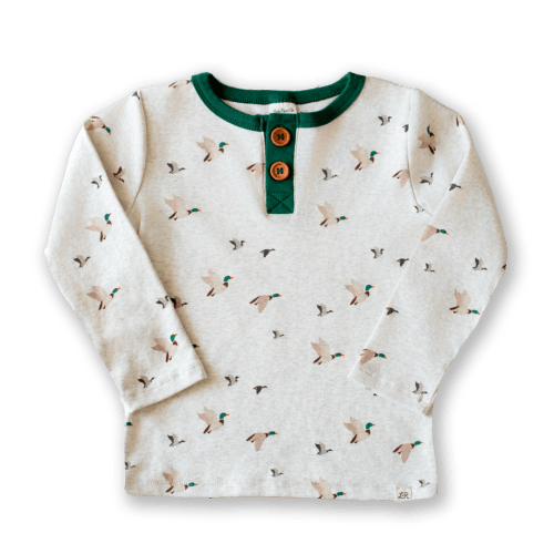 Mallard Print Long Sleeve Button Shirt – Little Road Co.