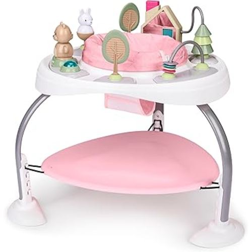 Amazon.com: Ingenuity Spring & Sprout 2-in-1 Baby Activity Center Jumper and Table with Infant Toys - Ages 6 Months +, First Forest in Pink : Baby