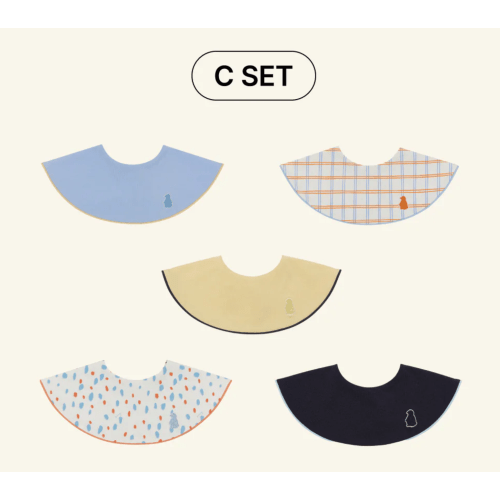 Konny Piped Edge Bib 5-Pack Gift Set