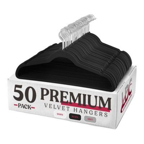 30/50 Non Slip Velvet Hangers Premium Heavy Heavy Duty Clothes Hangers with 360 Swivel Hook - Lux Decor Collection