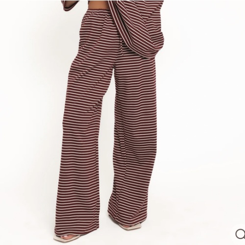 Wilda Knit Pant - Burgundy Cream Stripe | Petal & Pup USA