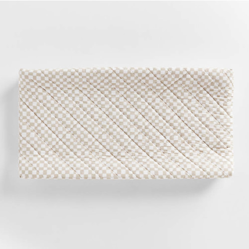 Venice Natural Taupe Organic Cotton Baby Changing Pad Cover by Leanne Ford