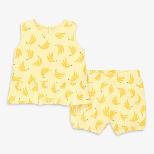 Baby tank and shorts set in bananas