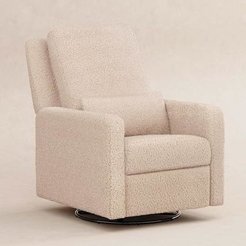 Babyletto Sigi Manual Recliner and Swivel Glider in Chai Shearling, Greenguard Gold and CertiPUR-US Certified