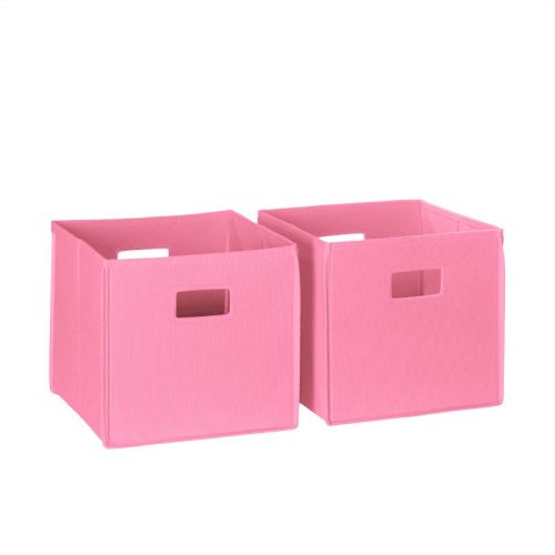 RiverRidge Kids' 2pc Fabric Collapsible Storage Cube Organizers with Handles for Playroom Organization