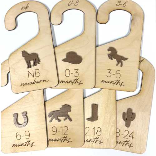 Western baby closet dividers - SET OF 7, baby closet dividers with western theme, baby closet divider with cowboy theme