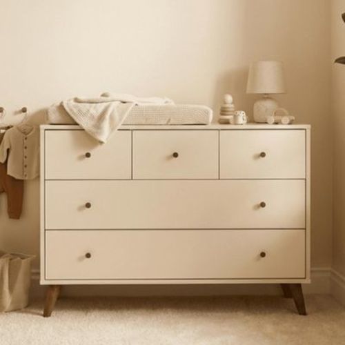 Austin 5-Drawer Nursery Dresser almond milk/walnut 1