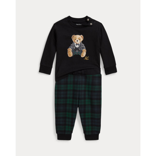 Polo Bear Tee & Plaid Fleece Pant Set for Baby Boys | Ralph Lauren