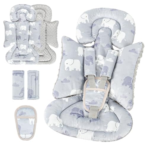 TANOFAR Car Seat Head Support Baby - Infant Car Seat Insert for Newborn Girls Boys - Soft Carseat Head Support for Infant - Newborn Carseat Insert for Car Seats, Strollers, Swings, Bouncer (Elephant)