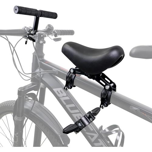 Front Mounted Bicycle Seats for Children, Kid Bike Seat Mountain with Handlebars Foot Pedals for Children 2~5 Years (Black)