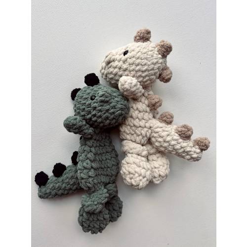 Mini Dino Snuggler, dino lovey, knotted dino snuggler, dinosaur toy, toy for toddler and baby