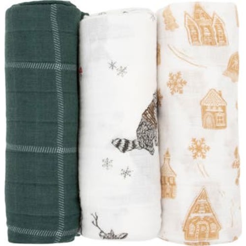 3-Pack Cotton Muslin Swaddle Blankets