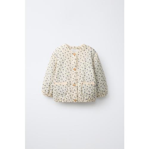 FLORAL PRINT JACKET - Ecru | ZARA United States