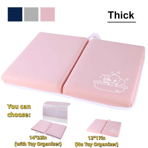 Bath Kneeler and Elbow Kneeling Rest Pad for Baby Bathing Parents - Quick Drying, Foldable, Non-Slip -Pink