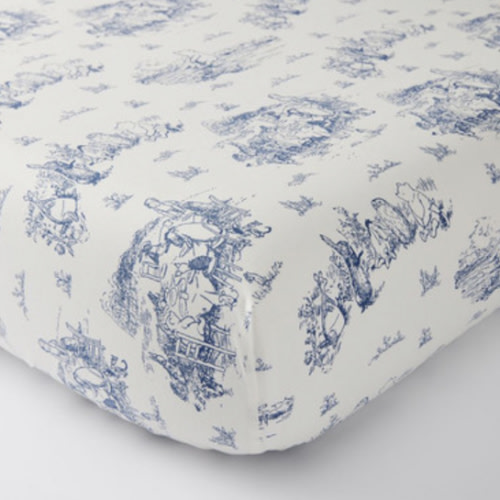 Disney's Winnie the Pooh Organic Toile Cot Fitted Sheet | Pottery Barn Kids AU