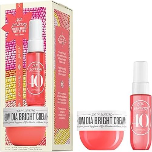 Sol de Janeiro Party of Two Beauty Gift Set | Travel Size Body Cream & Perfume Mist Minis | Limited Edition Holiday Set | $36 Value