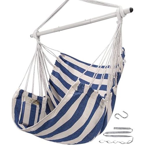 ADVOKAIR Hammock Chair Swing, Heavy-Duty Hanging Rope Swing Seat Supports 500 Lbs, Ideal for Outdoor Patio, Backyard, Porch, Deck & Indoor Bedroom Use