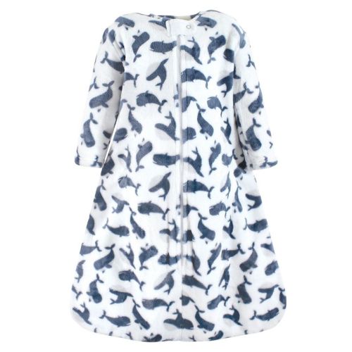 Hudson Baby Infant Boys Plush Sleeping Bag, Sack, Blanket, Long-Sleeve Whale, 0-6 Months