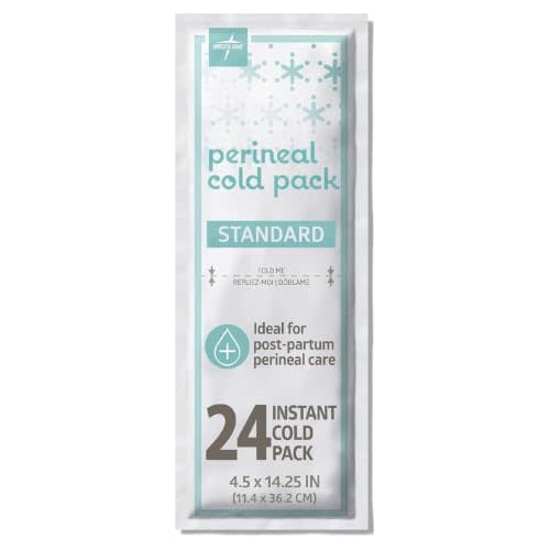 Medline Premium Perineal Cold Packs for Postpartum Care with Adhesive Strip (24 Count) Each Absorbent Pad is 4.5" x 14.25" Perfect for your After Delivery Postpartum Essentials Kit