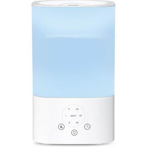 ZAFRO Bedroom Humidifier 3.2L, Ultrasonic Cool Mist Nursery, Top Fill Touch Panel & Timer, 7 Color Night Light, 3 Mist Levels, Auto Shut-off, White
