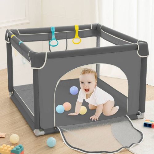 GOTGELIF 36"x36" 4-Panel Baby Playpen Spacious & Secure Portable Playard
