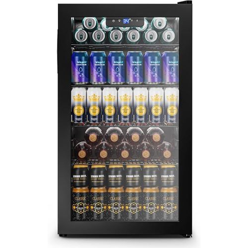 130 Can Beverage Refrigerator, Reversible Door, 3.2 Cu.Ft Drink Cooler