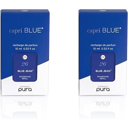 Capri Blue Pura Smart Home Plug-in Diffuser Refills – Includes 2 Capri Blue Pura Refills for Plug in Diffusers for Home - Long Lasting Luxury Scents - Blue Jean (Pack of 2)