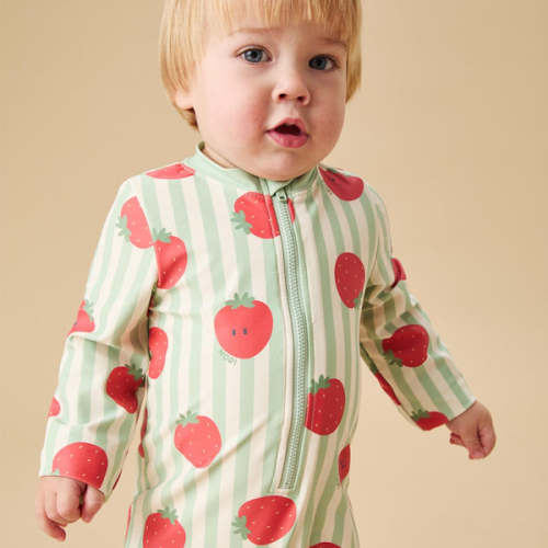 Strawberry One-Piece Rashguard Strawberry & Green Stripe / 0 - 3 M