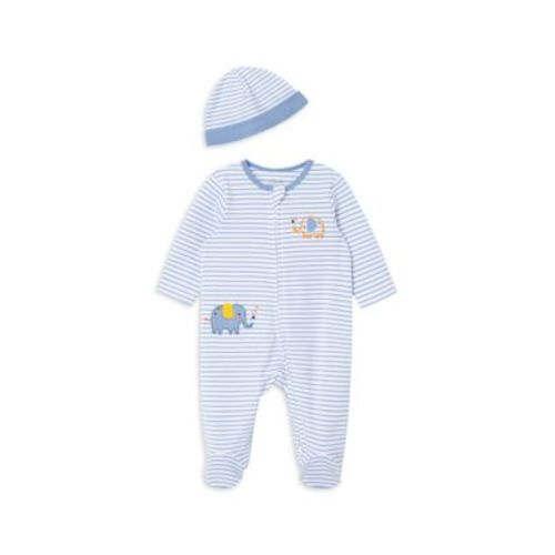 Boys' Cotton Striped Elephant Footie & Hat Set - Baby