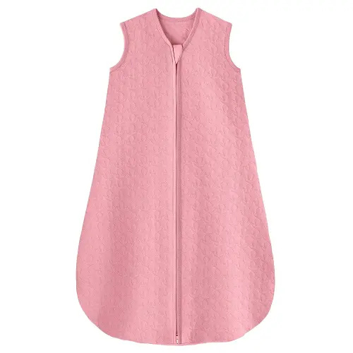 Baby Sleep Sack 0-6 Months 1.0 Tog Baby Wearable Blanket Cotton Sleeping Sack Quilted Baby Sleep Bag with 2-Way Zipper for Infant Newborn Pink