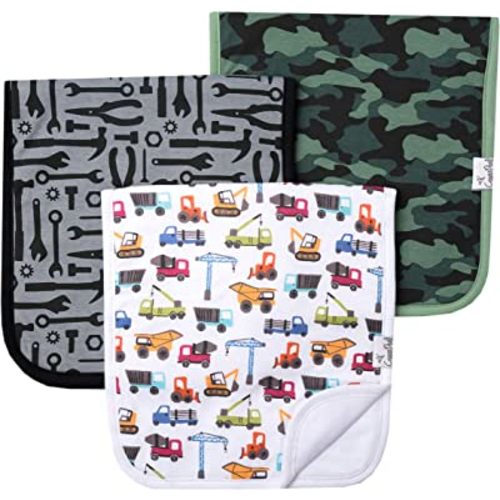 Copper Pearl Baby Burp Cloth Large 21''x10'' Size Premium Absorbent Triple Layer 3-Pack Gift Set “Diesel